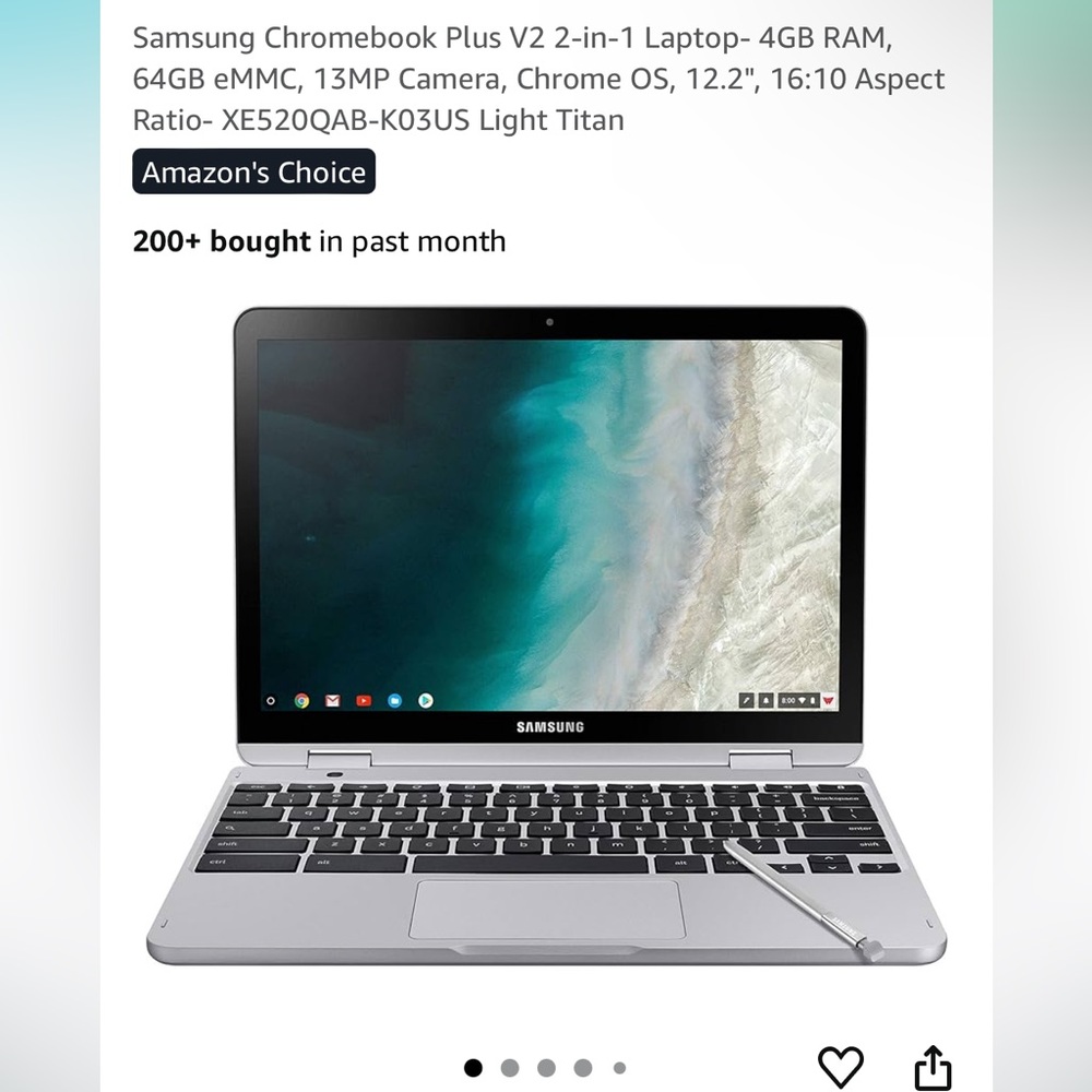 Samsung Chromebook Plus V2 2-in-1 in Silver